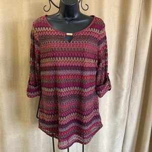 Cato Metallic Tunic Sweater, size M